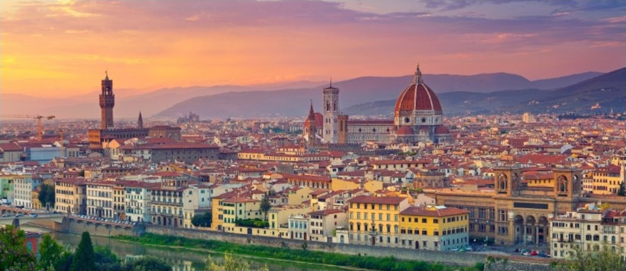 Panorafoto över Florens, Italien