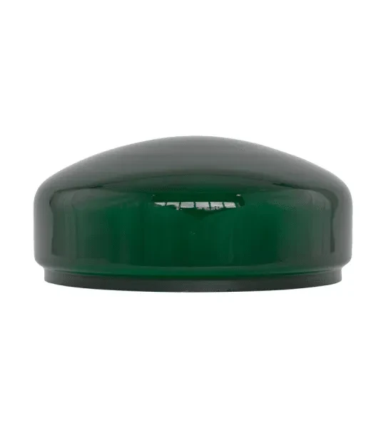 Reservglas Flat i grön färg, tillverkad av Karlskrona Lampfabrik