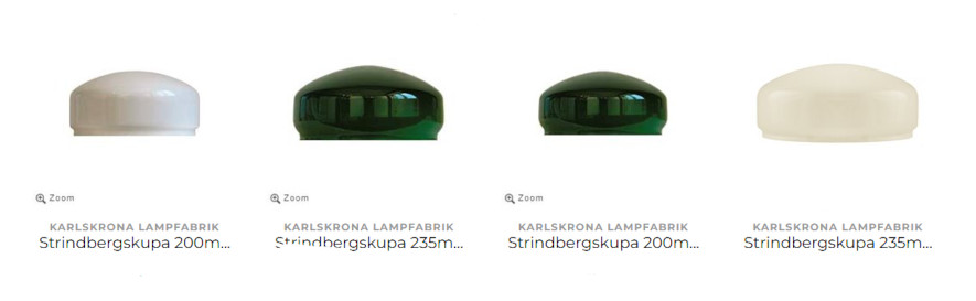 Reservglas Strindbergskupa i olika färger